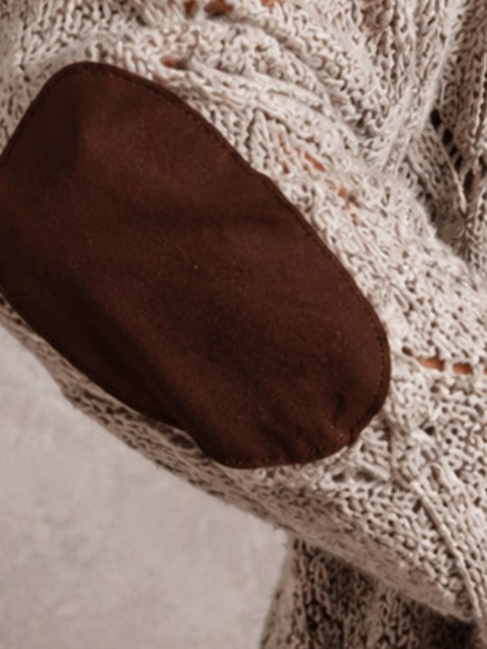 Plus Chunky Cable knit Open Front Knee Length Cardigan - Picture 5 of 7